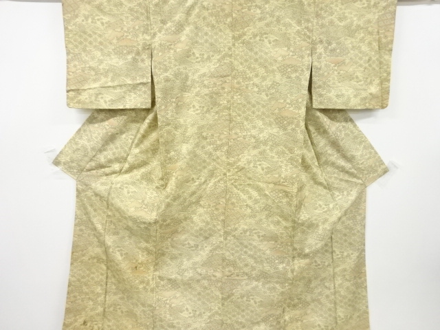 JAPANESE KIMONO / ANTIQUE KIMONO / SILK / OSHIMA TSUMUGI / FLOWER